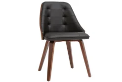 Cheap Miliboo Silla negra y madera oscura FLUFFY