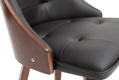 Cheap Miliboo Silla negra y madera oscura FLUFFY