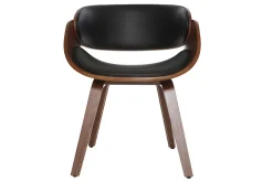 Cheap Miliboo Silla negra y madera oscura nogal BENT