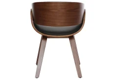 Cheap Miliboo Silla negra y madera oscura nogal BENT