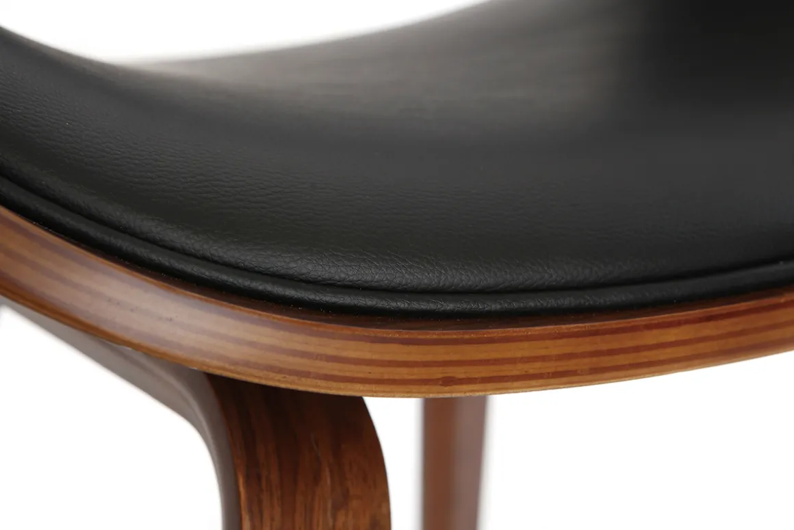 Cheap Miliboo Silla negra y madera oscura nogal BENT