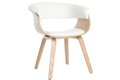 Best Miliboo Silla nórdica blanco y madera clara OKTAV