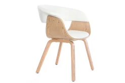 Best Miliboo Silla nórdica blanco y madera clara OKTAV
