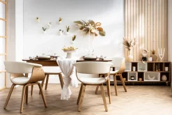 Best Miliboo Silla nórdica blanco y madera clara OKTAV