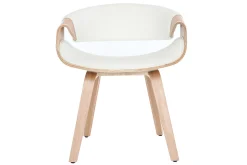 Store Miliboo Silla nórdica blanco y madera clara ARAMIS