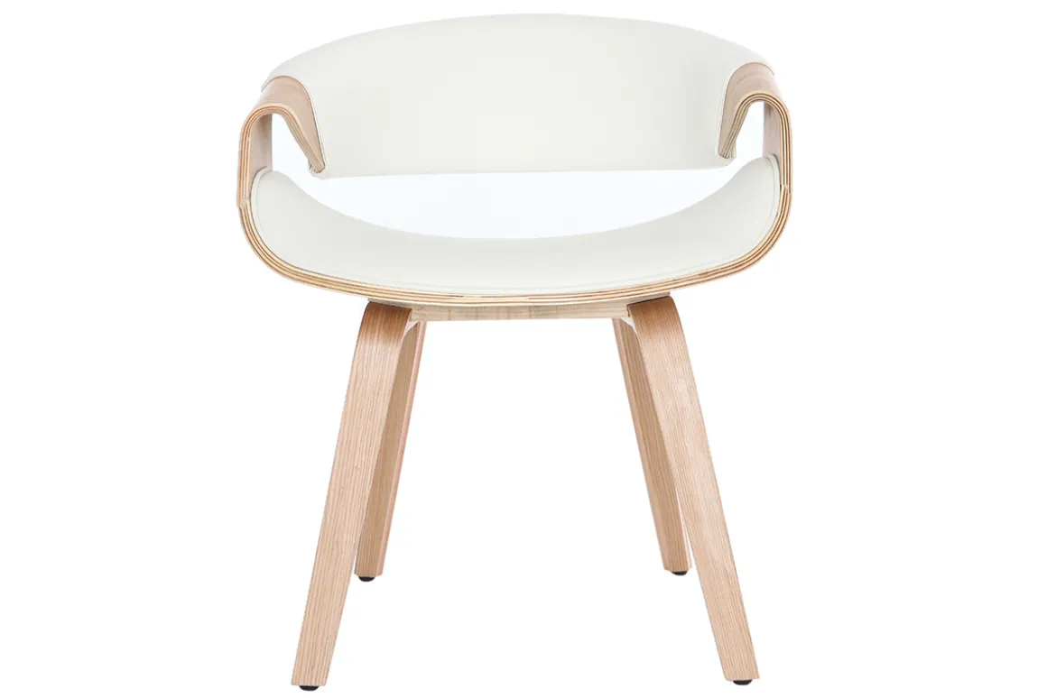Store Miliboo Silla nórdica blanco y madera clara ARAMIS