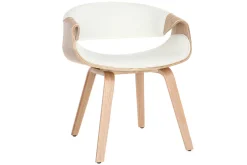 Store Miliboo Silla nórdica blanco y madera clara ARAMIS