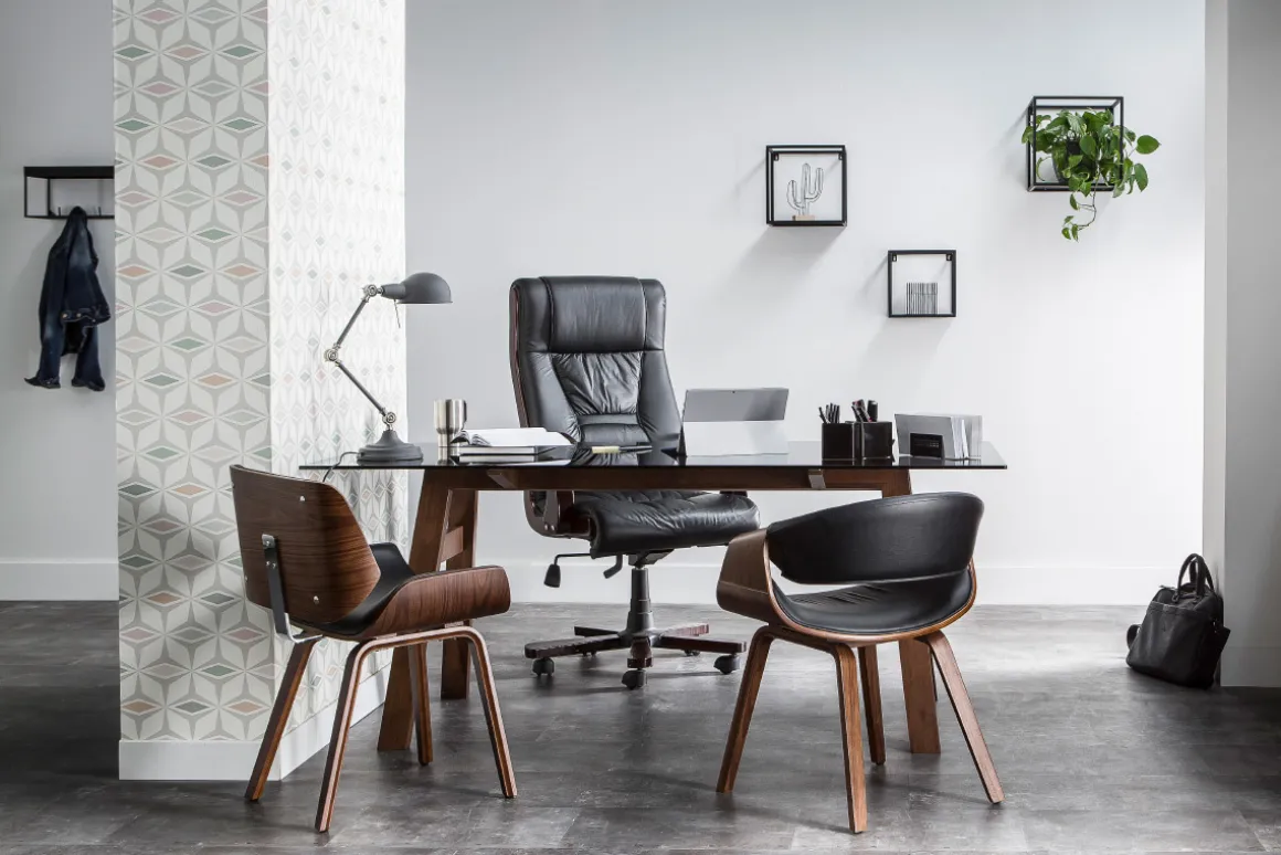 Store Miliboo Silla nórdica blanco y madera clara ARAMIS