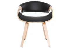 New Miliboo Silla nórdica negro y madera clara ARAMIS