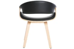 New Miliboo Silla nórdica negro y madera clara ARAMIS