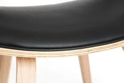 New Miliboo Silla nórdica negro y madera clara ARAMIS