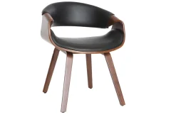 Outlet Miliboo Silla nórdica negro y madera oscura ARAMIS