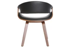 Outlet Miliboo Silla nórdica negro y madera oscura ARAMIS