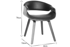Outlet Miliboo Silla nórdica negro y madera oscura ARAMIS