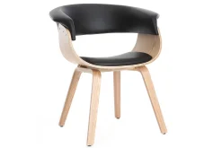 Sale Miliboo Silla nórdica negro y madera clara OKTAV