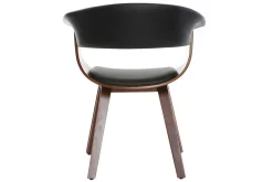 Outlet Miliboo Silla nórdica negro y madera oscura OKTAV