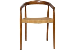 Best Sale Miliboo Silla étnica de teca maciza y ratán NEGARA