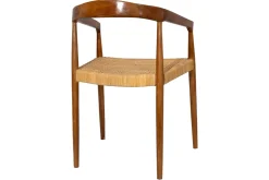 Best Sale Miliboo Silla étnica de teca maciza y ratán NEGARA