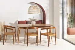 Best Sale Miliboo Silla étnica de teca maciza y ratán NEGARA
