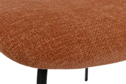 Sale Miliboo Sillas de diseño de tela de terciopelo texturizado color tierra quemada, metal negro y caña de ratán (juego de 2) MIRANDA