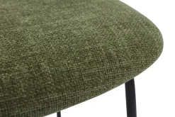 Best Sale Miliboo Sillas de diseño de terciopelo texturizado verde caqui, metal negro y rejilla de ratán (juego de 2) MIRANDA
