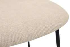 Online Miliboo Sillas de diseño en tela efecto terciopelo texturizado beige, metal negro y rejilla de ratán (juego de 2) MIRANDA