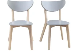 Flash Sale Miliboo Sillas diseño gris patas madera LEENA (lote de 2)