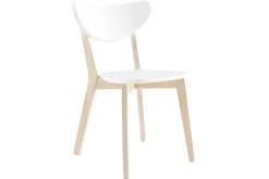 Cheap Miliboo Sillas diseño madera y laminado blanco LEENA (lote de 2)
