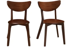 Discount Miliboo Sillas diseño nogal LEENA (lote de 2)