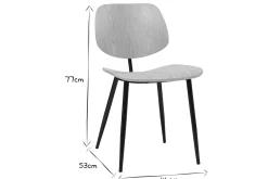 New Miliboo Sillas en madera clara y metal negro (lote de 2) TOBIAS