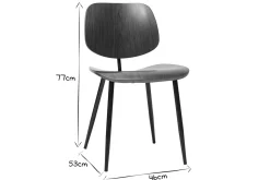 Best Miliboo Sillas en madera oscura y metal negro (lote de 2) TOBIAS
