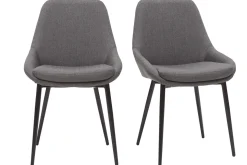 Flash Sale Miliboo Sillas en tejido gris clato (lote de 2) HOLO