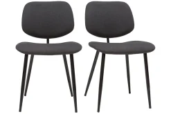 Discount Miliboo Sillas en tejido y metal negro (lote de 2) TOBIAS