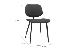 Discount Miliboo Sillas en tejido y metal negro (lote de 2) TOBIAS
