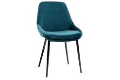 Flash Sale Miliboo Sillas en terciopelo azul petróleo (lote de 2) HOLO