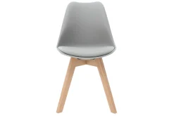 Flash Sale Miliboo Sillas gris claro con patas madera clara (lote de 2) PAULINE