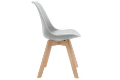 Flash Sale Miliboo Sillas gris claro con patas madera clara (lote de 2) PAULINE