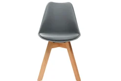 Discount Miliboo Sillas grises con patas madera clara (lote de 2) PAULINE