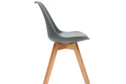 Discount Miliboo Sillas grises con patas madera clara (lote de 2) PAULINE
