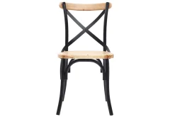 Store Miliboo Sillas industriales en metal negro y madera (lote de 2) JAKE