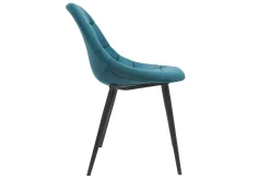 Outlet Miliboo Sillas modernas en terciopelo azul petróleo y metal (lote de 2) COX