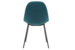 Outlet Miliboo Sillas modernas en terciopelo azul petróleo y metal (lote de 2) COX