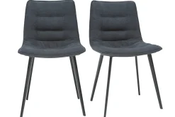 Best Miliboo Sillas modernas tejido efecto terciopelo gris oscuro (lote de 2) PARKER