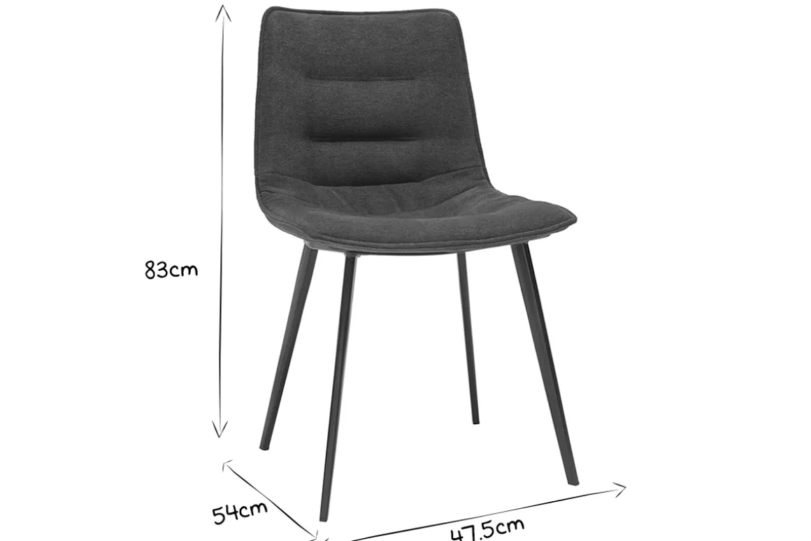 Best Miliboo Sillas modernas tejido efecto terciopelo gris oscuro (lote de 2) PARKER