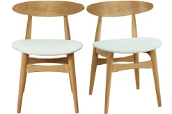 Outlet Miliboo Sillas nórdicas madera clara y blanco (lote de 2) WALFORD
