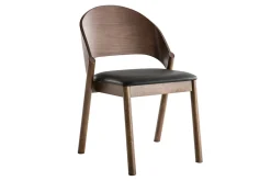 Discount Miliboo Sillas vintage nogal y negro (lote de 2) AVALON