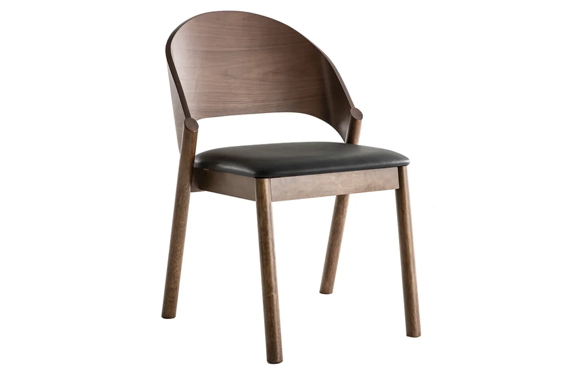 Discount Miliboo Sillas vintage nogal y negro (lote de 2) AVALON