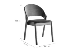 Discount Miliboo Sillas vintage nogal y negro (lote de 2) AVALON