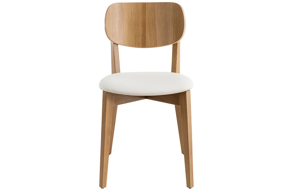 Clearance Miliboo Sillas vintage roble y asiento blanco (lote de 2) LUCIA