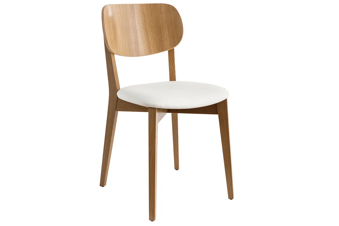 Clearance Miliboo Sillas vintage roble y asiento blanco (lote de 2) LUCIA